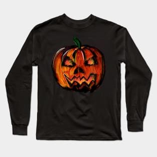 halloween pumpkin style mentally ill freaky Long Sleeve T-Shirt